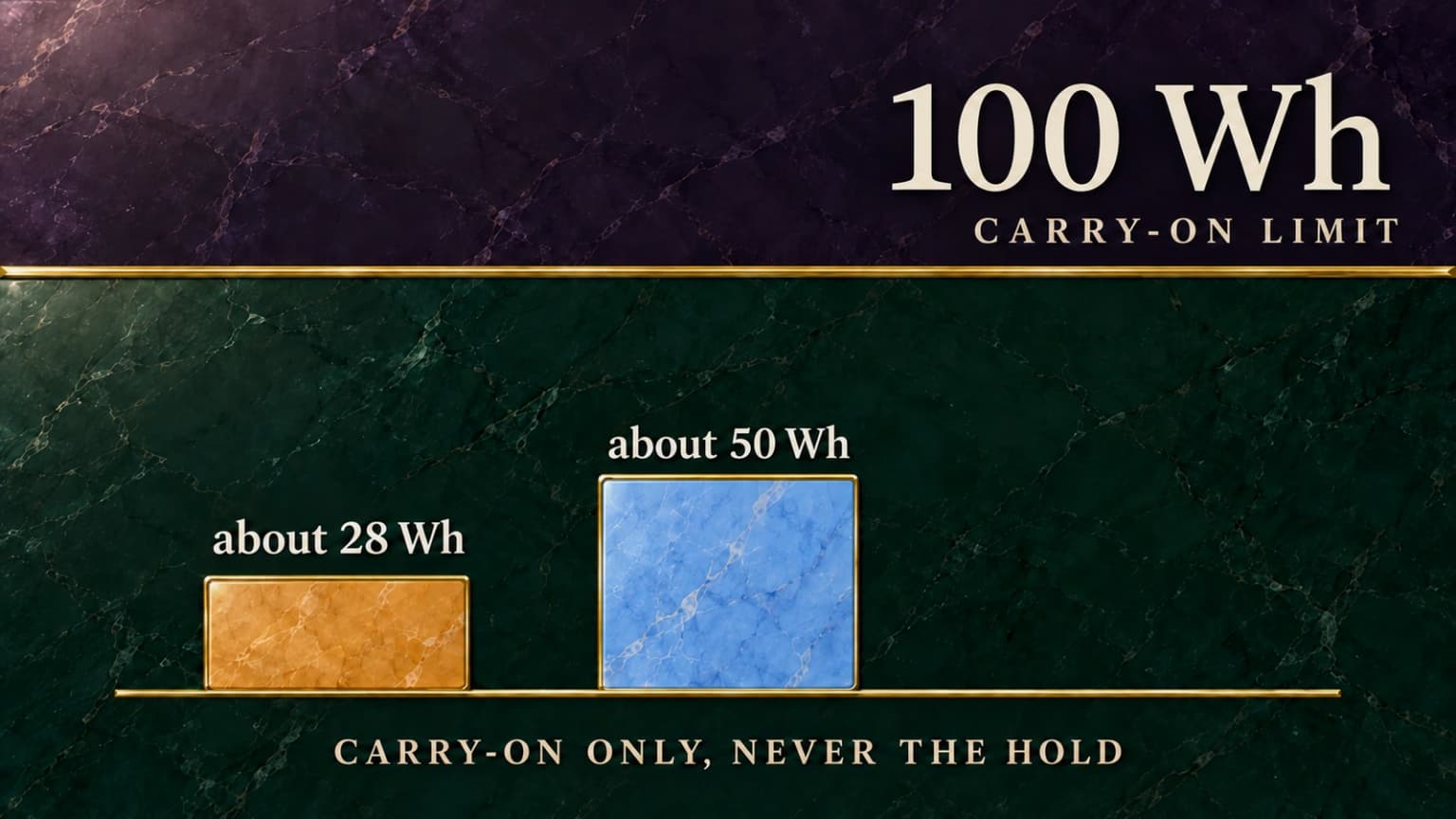 Battery capacity of two portable espresso machines against the 100 watt hour airline threshold.